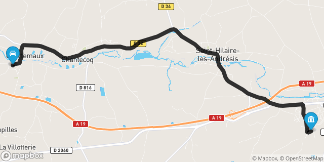 Itinéraire vers Courtenay