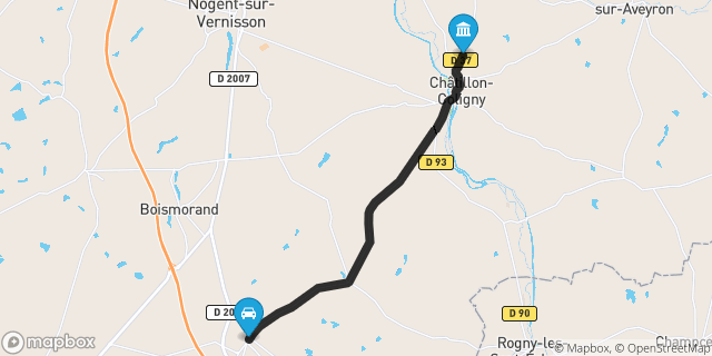 Itinéraire vers Châtillon-Coligny