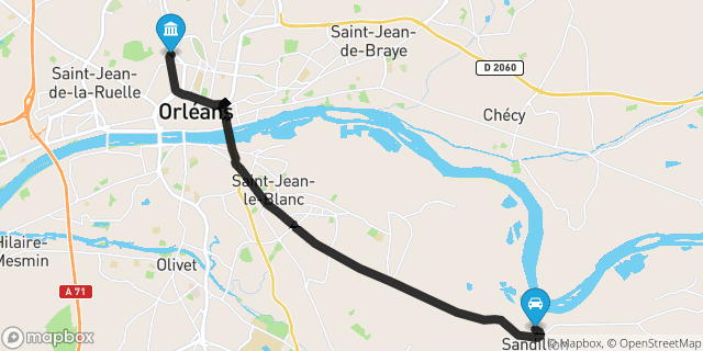 Itinéraire vers Orléans