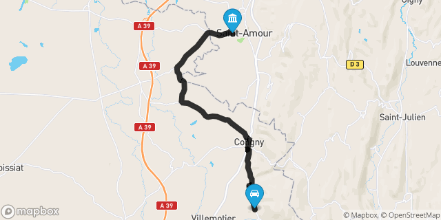 Itinéraire vers Saint-Amour
