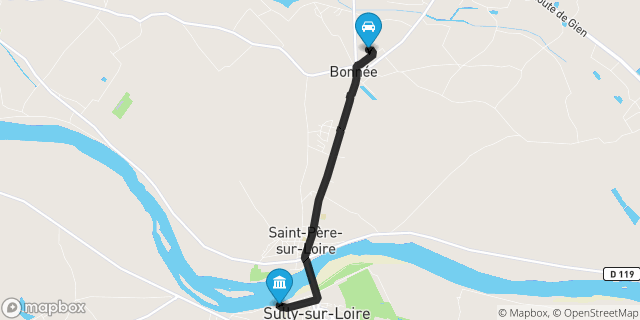 Itinéraire vers Sully-sur-Loire