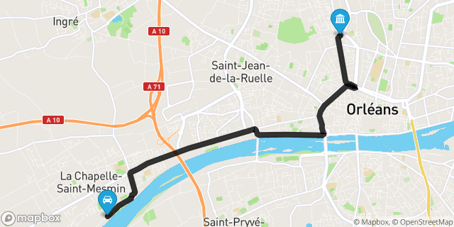 Itinéraire vers Orléans