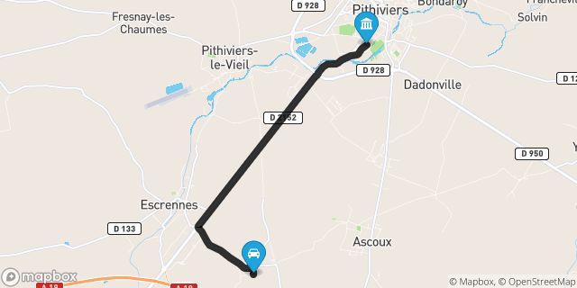 Itinéraire vers Pithiviers
