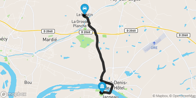 Itinéraire vers Jargeau