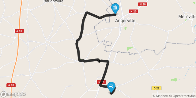 Itinéraire vers Angerville