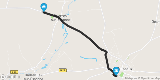 Itinéraire vers Puiseaux