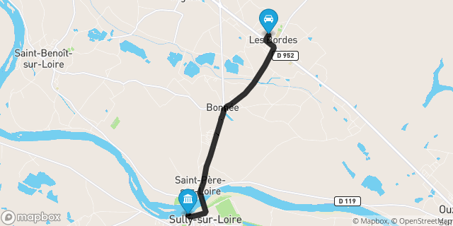 Itinéraire vers Sully-sur-Loire