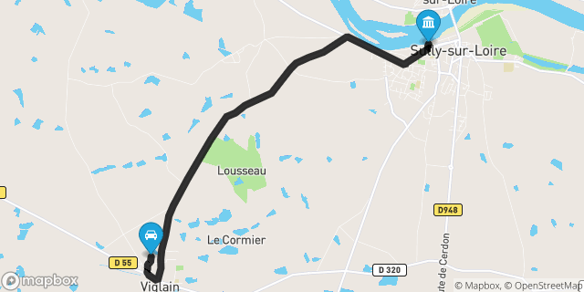 Itinéraire vers Sully-sur-Loire