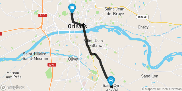 Itinéraire vers Orléans