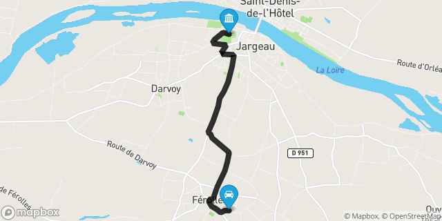 Itinéraire vers Jargeau