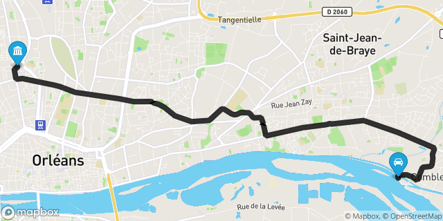 Itinéraire vers Orléans