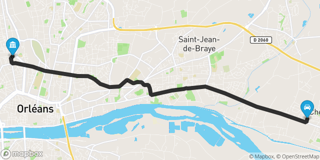 Itinéraire vers Orléans