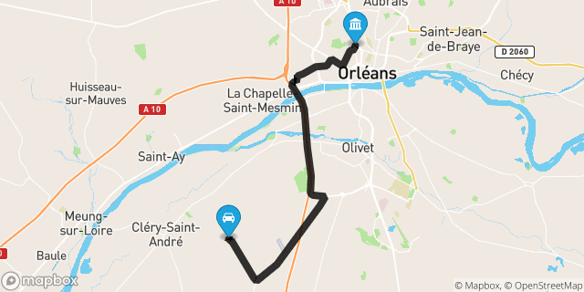 Itinéraire vers Orléans