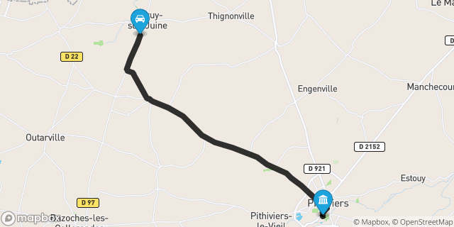 Itinéraire vers Pithiviers