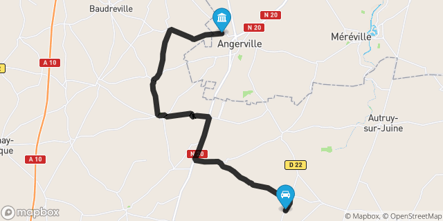 Itinéraire vers Angerville