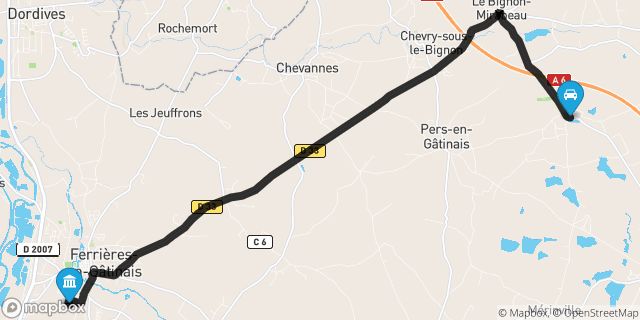 Itinéraire vers Ferrières-en-Gâtinais
