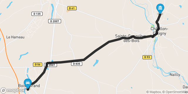 Itinéraire vers Châtillon-Coligny