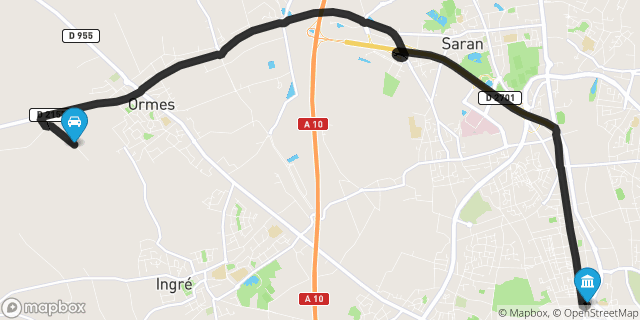 Itinéraire vers Orléans