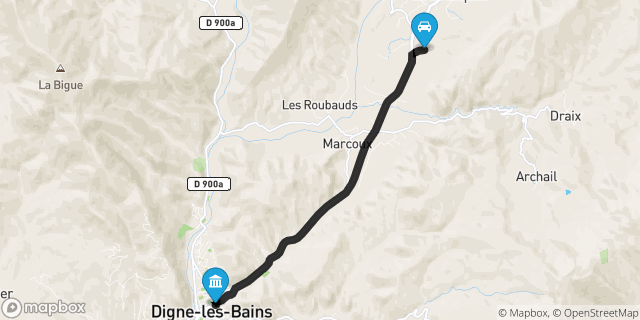 Itinéraire vers Digne-les-Bains