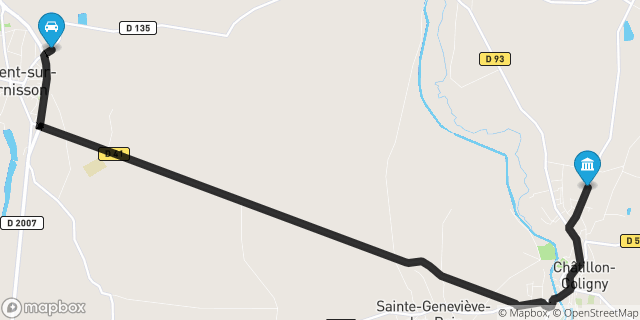 Itinéraire vers Châtillon-Coligny