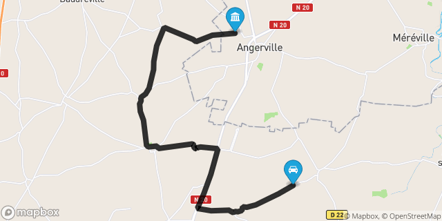 Itinéraire vers Angerville