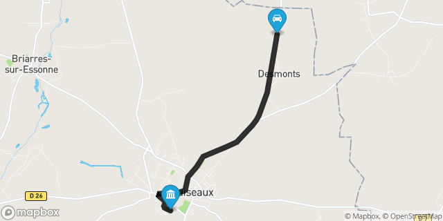 Itinéraire vers Puiseaux