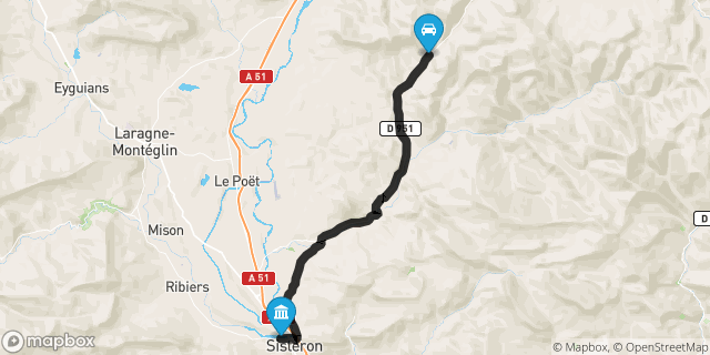 Itinéraire vers Sisteron