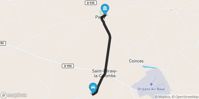 Itinéraire vers Patay