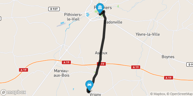 Itinéraire vers Pithiviers