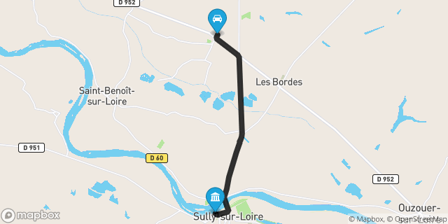 Itinéraire vers Sully-sur-Loire