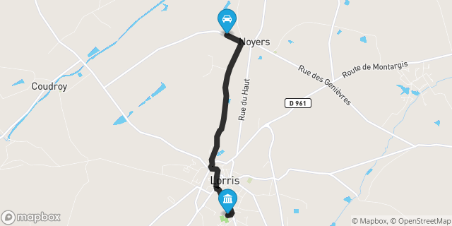 Itinéraire vers Lorris