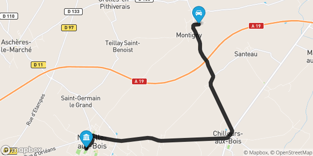 Itinéraire vers Neuville-aux-Bois