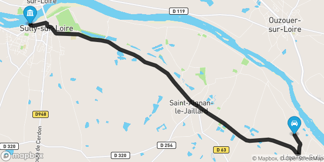 Itinéraire vers Sully-sur-Loire