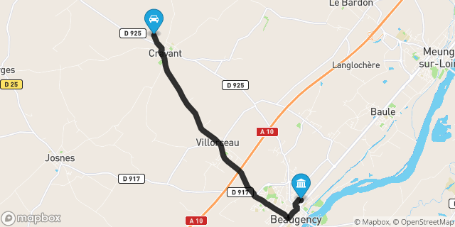 Itinéraire vers Beaugency
