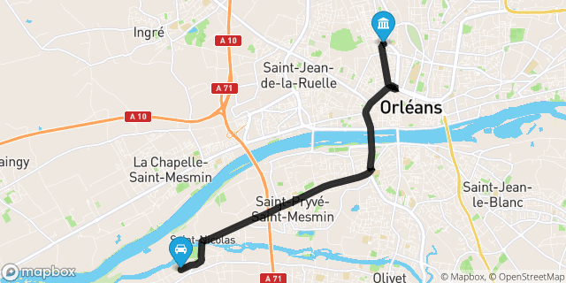Itinéraire vers Orléans