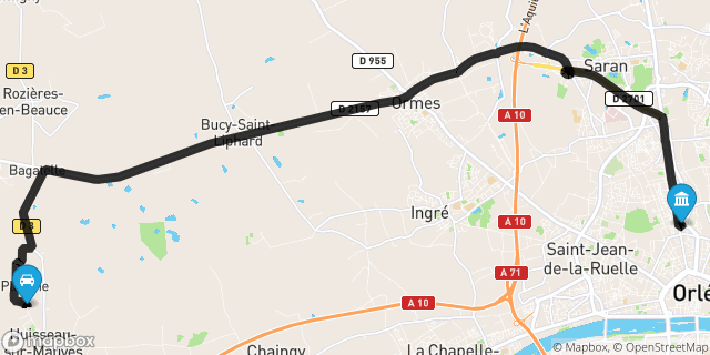 Itinéraire vers Orléans