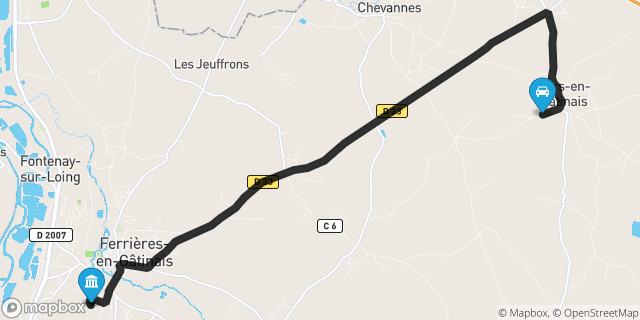 Itinéraire vers Ferrières-en-Gâtinais