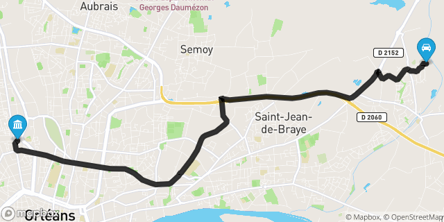 Itinéraire vers Orléans