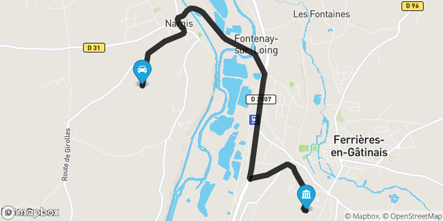 Itinéraire vers Ferrières-en-Gâtinais