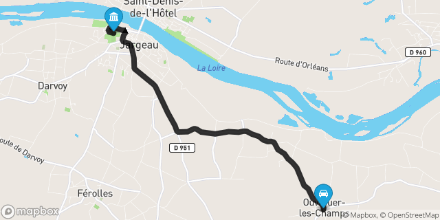 Itinéraire vers Jargeau