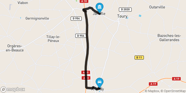 Itinéraire vers Janville