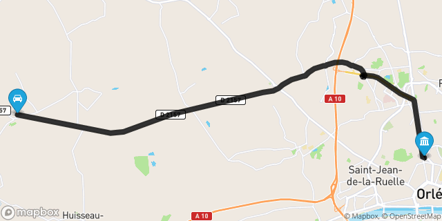 Itinéraire vers Orléans