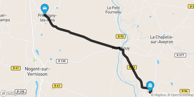 Itinéraire vers Châtillon-Coligny
