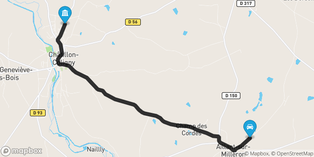Itinéraire vers Châtillon-Coligny