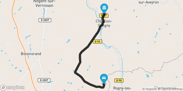 Itinéraire vers Châtillon-Coligny