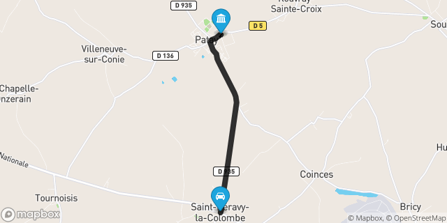 Itinéraire vers Patay