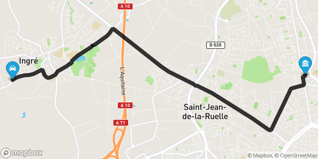 Itinéraire vers Orléans