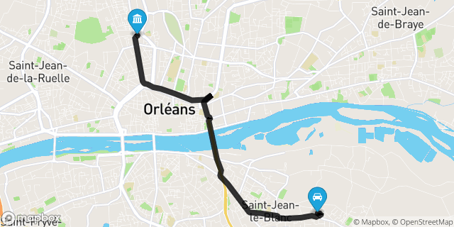 Itinéraire vers Orléans