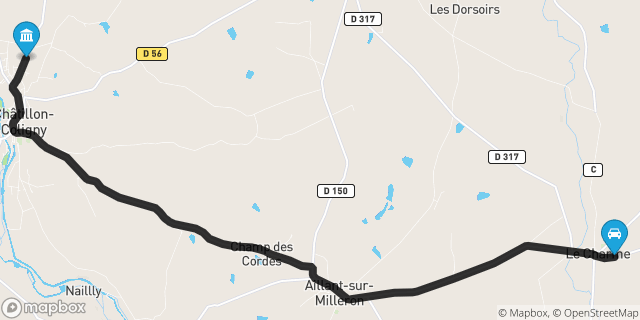 Itinéraire vers Châtillon-Coligny