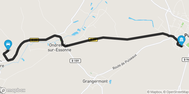 Itinéraire vers Puiseaux